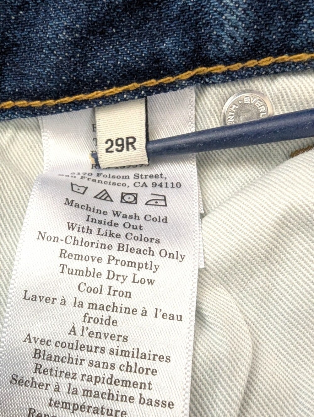 Everlane Blue Denim Shorts A-Line High Rise Ocean Medium Wash Size 29R - Picture 8 of 10